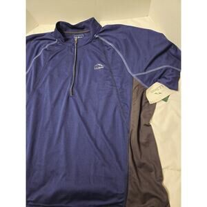 L.L. Bean UPF 40+ Men's XXL Short Sleeve Cycling Jersey Bike Blue Pockets Zip